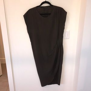AllSaints olive green silk dress. Size 10.